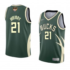 Milwaukee Bucks Jrue Holiday 2021 NBA Playoffs Bound Jersey Green