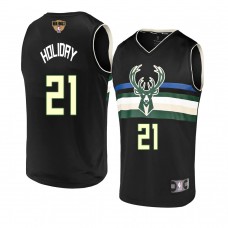 Milwaukee Bucks Jrue Holiday 2021 NBA Finals Statement Edition Jersey Black