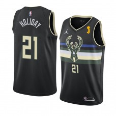 Bucks Jrue Holiday 2021 NBA Finals Champions Statement Jersey Black