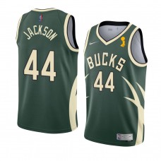 Milwaukee Bucks Justin Jackson 2021 NBA Finals Champions Earned Jersey Green