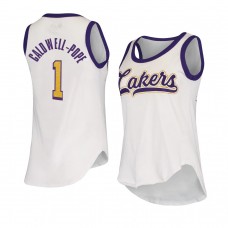 Los Angeles Lakers Kentavious Caldwell-Pope Women's Alyssa Milano High Hoops Tank Top Jersey White