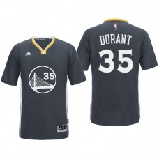 Golden State Warriors# 35 Kevin Durant 2016-17 Alternate Black Sleeved Jersey