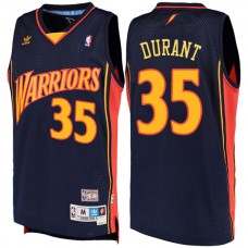 Men's Golden State Warriors #35 Kevin Durant Navy Throwback Road Hardwood Classics Swingman climacool Jersey