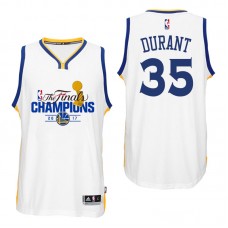 Men's Golden State Warriors #35 Kevin Durant 2017 NBA the Finals Champion Swingman White Jersey