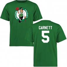 Boston Celtics# 5 Kevin Garnett Green Net Number Retired T-Shirt Green Jersey