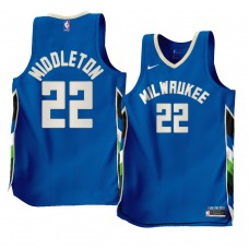 Khris Middleton Milwaukee Bucks City Edition 2022-23 Jersey Blue Men