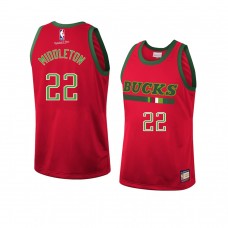 Milwaukee Bucks Khris Middleton Hardwood Classics Fashion Jersey Red