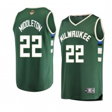 Milwaukee Bucks Khris Middleton 2021 NBA Finals Icon Edition Jersey Green