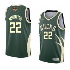 Milwaukee Bucks Khris Middleton 2021 NBA Playoffs Bound Jersey Green