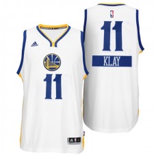 Golden State Warriors #11 Klay Thompson 2014-15 Christmas Day Big Logo Swingman White Jersey