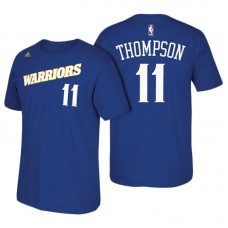 Golden State Warriors# 11 Klay Thompson Short Sleeved T-Shirt Royal Blue Crossover Jersey