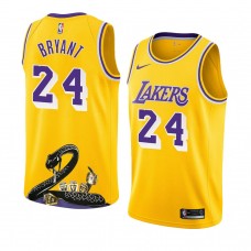 Kobe Bryant Los Angeles Lakers Black Manba snake graphic Jersey Gold