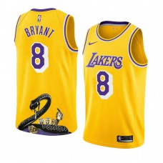 Kobe Bryant Los Angeles Lakers Black Manba snake graphic Jersey Gold