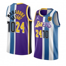 Kobe Bryant Los Angeles Lakers Split 10 Maradona Jersey Purple Blue