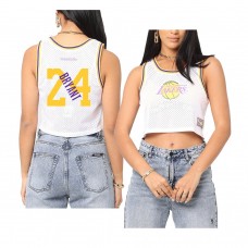 Lakers Kobe Bryant 2021 Women's Mesh Crop Tank Top Jersey White