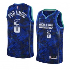 Dallas Mavericks #6 Kristaps Porzingis Select Series Camo Jersey Royal