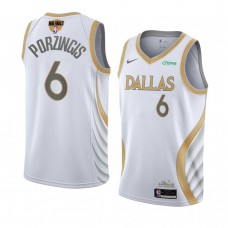 Dallas Mavericks Kristaps Porzingis 2021 NBA Playoffs Jersey White