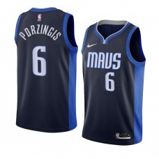 Kristaps Porzingis Dallas Mavericks Earned Edition Jersey Navy