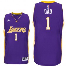 Father's Day Gift-Los Angeles Lakers #1 Dad Logo Road Swingman Jersey Purple