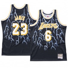 Los Angeles Lakers LeBron James Lightning 23 Changed Jersey Black