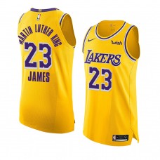 Los Angeles Lakers LeBron James MLK Day Honor King Jersey Gold