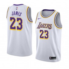 Los Angeles Lakers LeBron James White Swingman Jersey Association Edition