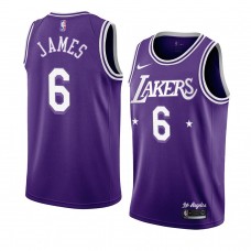 Los Angeles Lakers LeBron James City Edition Swingman Jersey Purple