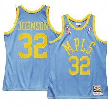 Los Angeles Lakers Magic Johnson MPLS Throwback Minneapolis 5x championship Jersey Blue