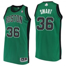 Men's Boston Celtics #36 Marcus Smart Alternate Finished Authentic Green Jersey