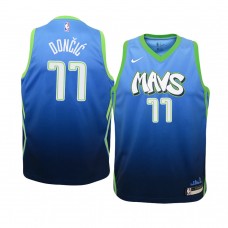 Youth Dallas Mavericks Luka Doncic Blue Jersey - City Edition