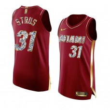 Max Strus Miami Heat 2022 NBA Playoffs Jersey Red Men