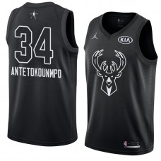 Men's Eastern Conference Milwaukee Bucks #34 Giannis Antetokounmpo black 2018 NBA All-Star Jersey