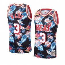 Dwyane Wade Miami Heat Floral Fashion 1996-97 Name  Swingman Jersey - Black