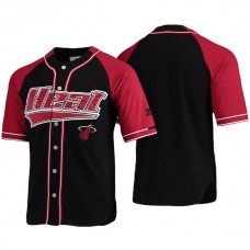 Men's NBA Miami Heat Red Black Baseball Jersey