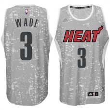 Miami Heat #3 Dwyane Wade City Swingman Jersey Light Grey