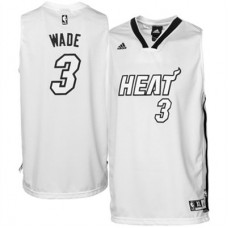 Miami Heat #3 Dwyane Wade Whiteout Revolution 30 Swingman White Jersey