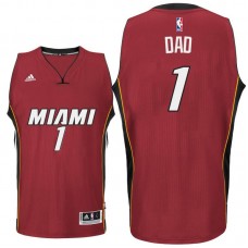 Father's Day Gift-Miami Heat #1 Dad Logo Road Swingman Jersey Red