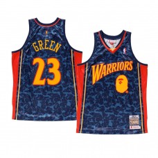 Men's Golden State Warriors #23 Draymond Green Navy Bape Camo Jersey