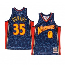 Men's Golden State Warriors #35 Kevin Durant Navy Bape Camo Jersey