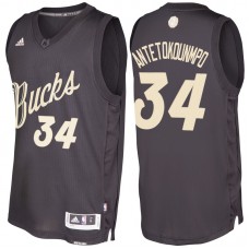 NBA 2016-17 Season Milwaukee Bucks #34 Giannis Antetokounmpo Black Christmas Day Swingman Jersey