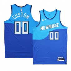 Milwaukee Bucks Custom Blue Authentic City Edition Jersey New Uniform