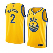 Golden State Warriors Nico Mannion Statement 2020 NBA Draft Jersey Gold