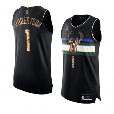 Milwaukee Bucks Oscar Robertson Authentic Python Skin 2021 Exclusive Edition Jersey Black