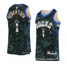 Milwaukee Bucks #1 Oscar Robertson Select Series Camo Jersey Green