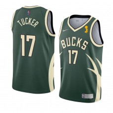 Milwaukee Bucks P.J. Tucker 2021 NBA Finals Champions Earned Jersey Green