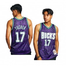 Milwaukee Bucks P.J. Tucker Wild Life Hardwood Classics Jersey Purple