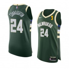 Milwaukee Bucks Pat Connaughton 2021 NBA Finals Champions Authentic Icon Jersey Hunter Green