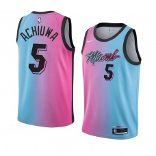 Precious Achiuwa Miami Heat Rainbow City 2020 NBA Draft Jersey 2020-21 Blue Pink