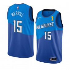 Milwaukee Bucks Sam Merrill 2021 NBA Finals Champions City Jersey Blue