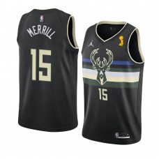 Bucks Sam Merrill 2021 NBA Finals Champions Statement Jersey Black